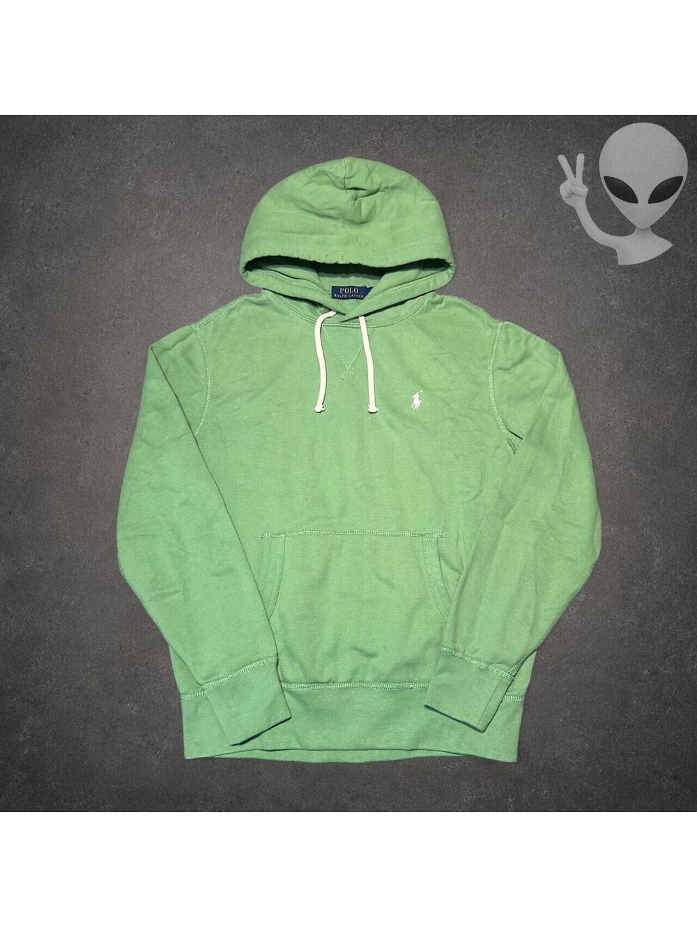 Polo Ralph Lauren Light Green Pullover Hoodie Men'S US Size Small White Pony